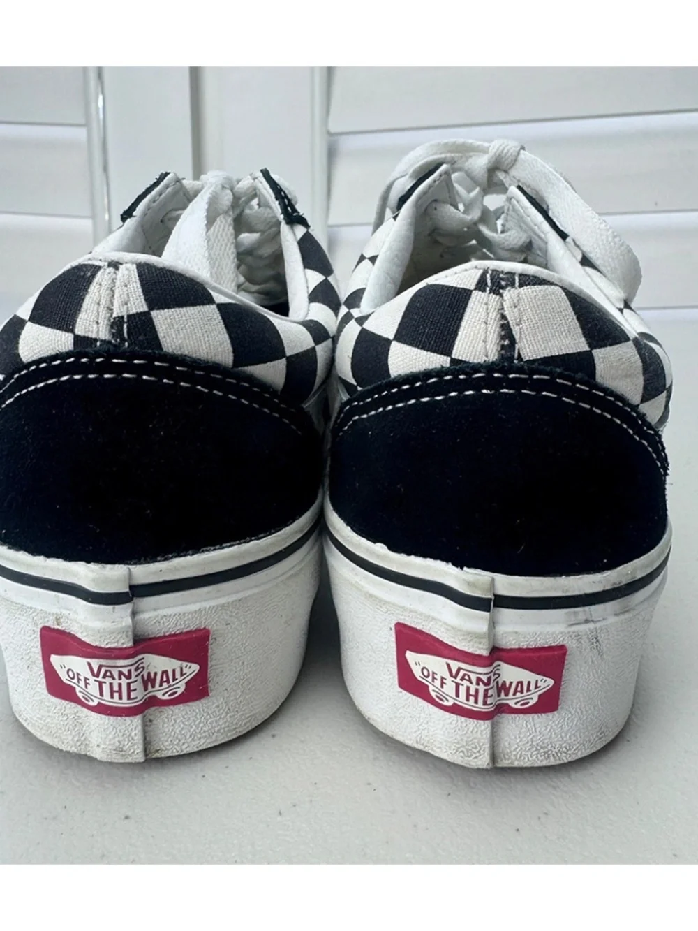 VANS Old Skool Black White Checkerboard Canvas Lace Up Sneakers: Men 5.5 Women 7 - Picture 6 of 10